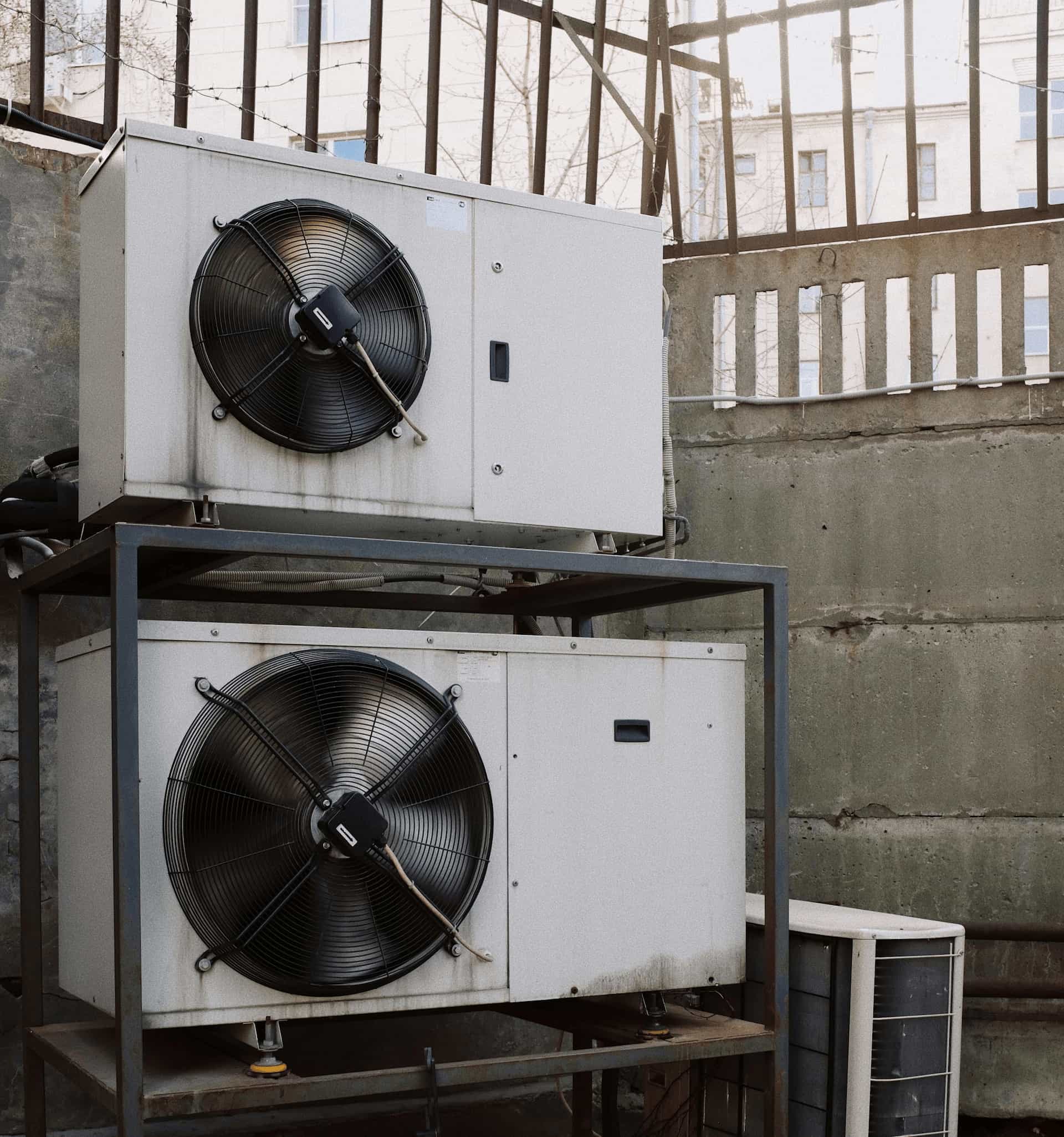 HVAC equipment detail with clean neutral lighting