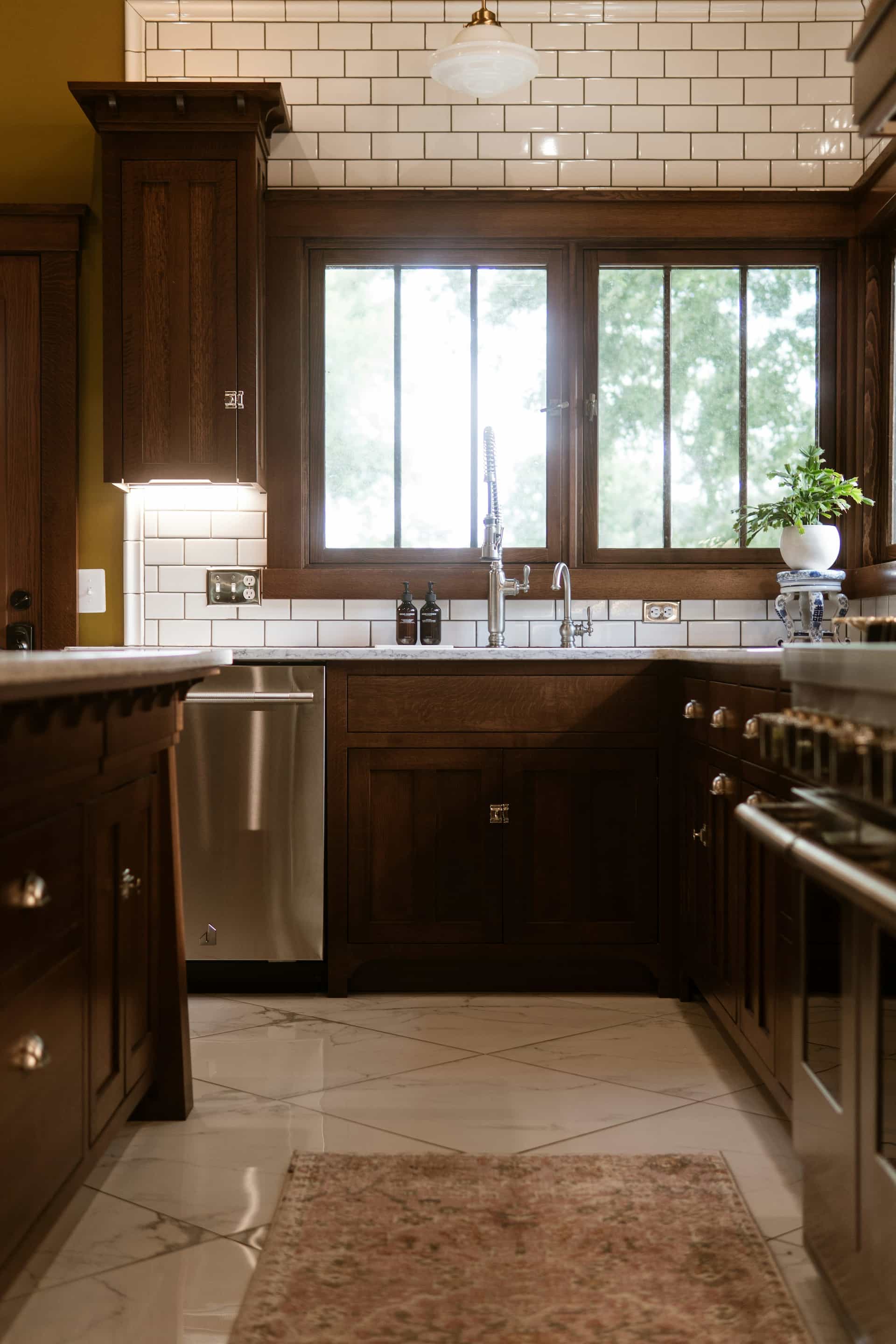 Stone countertop and tile material detail