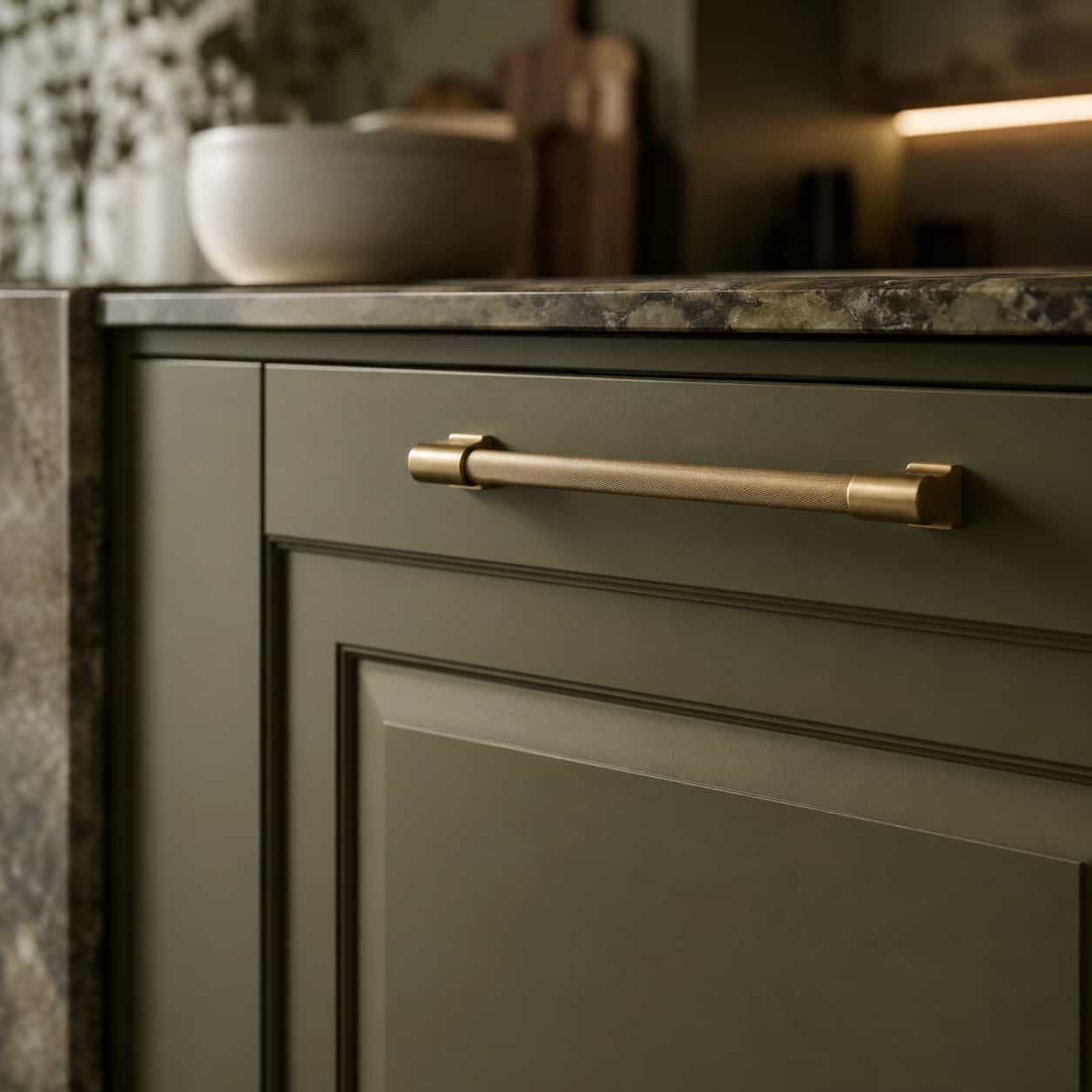 Kitchen cabinet handle detail