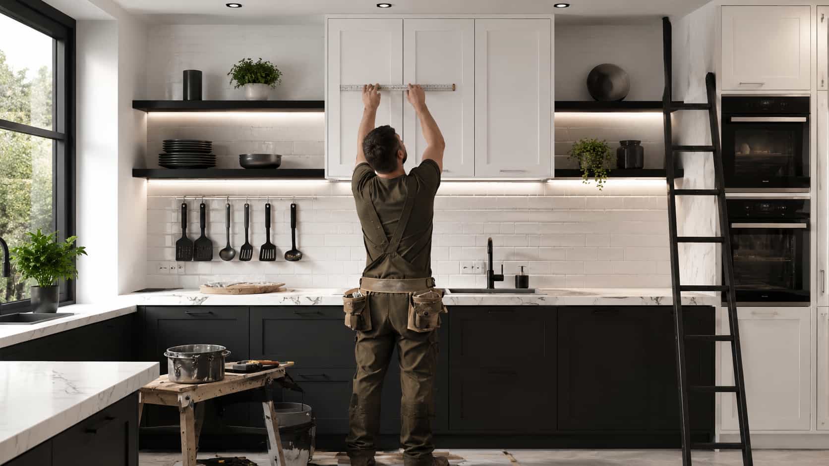 Premium kitchen interior with warm finishes