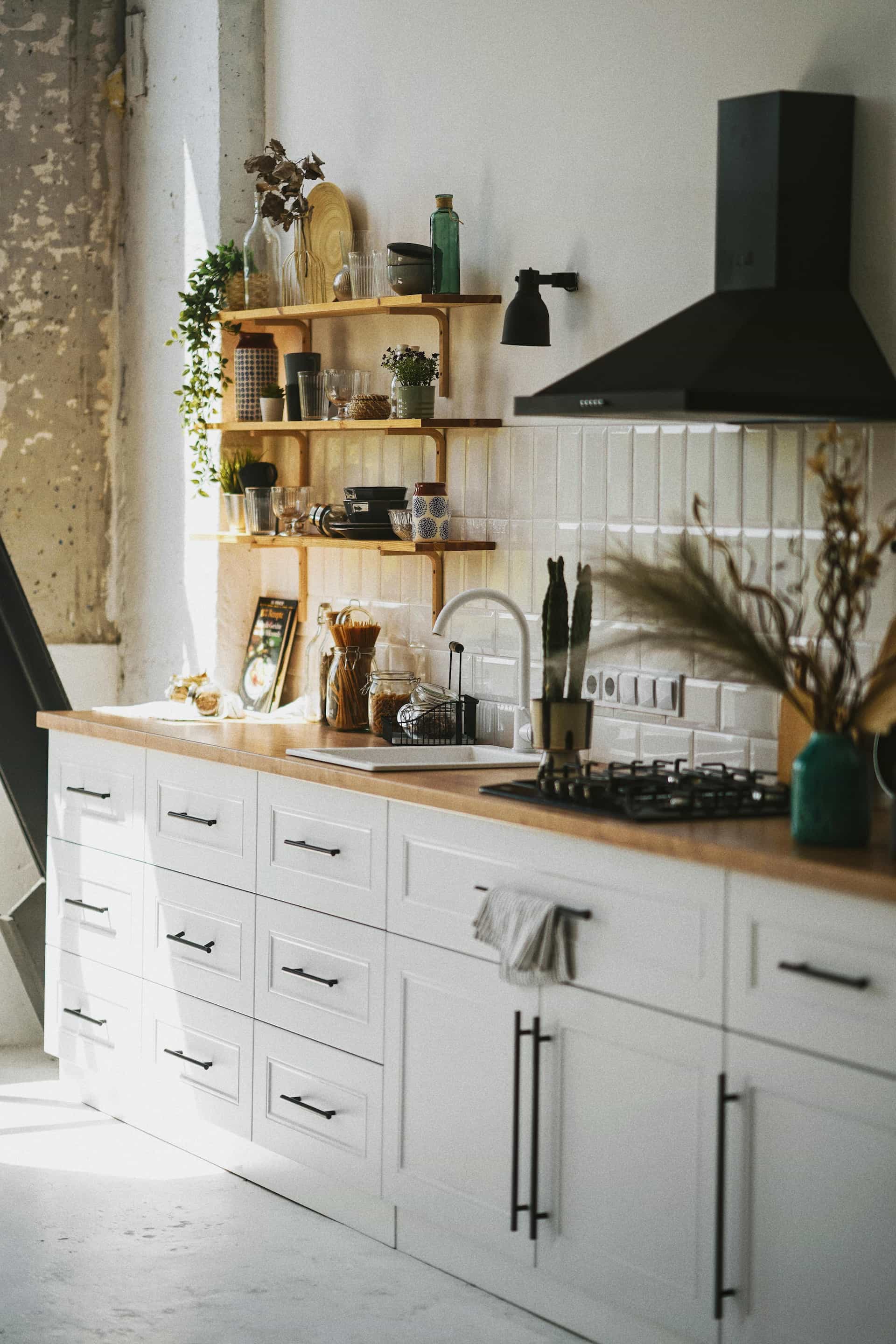 Premium kitchen interior with warm cabinetry and surfaces