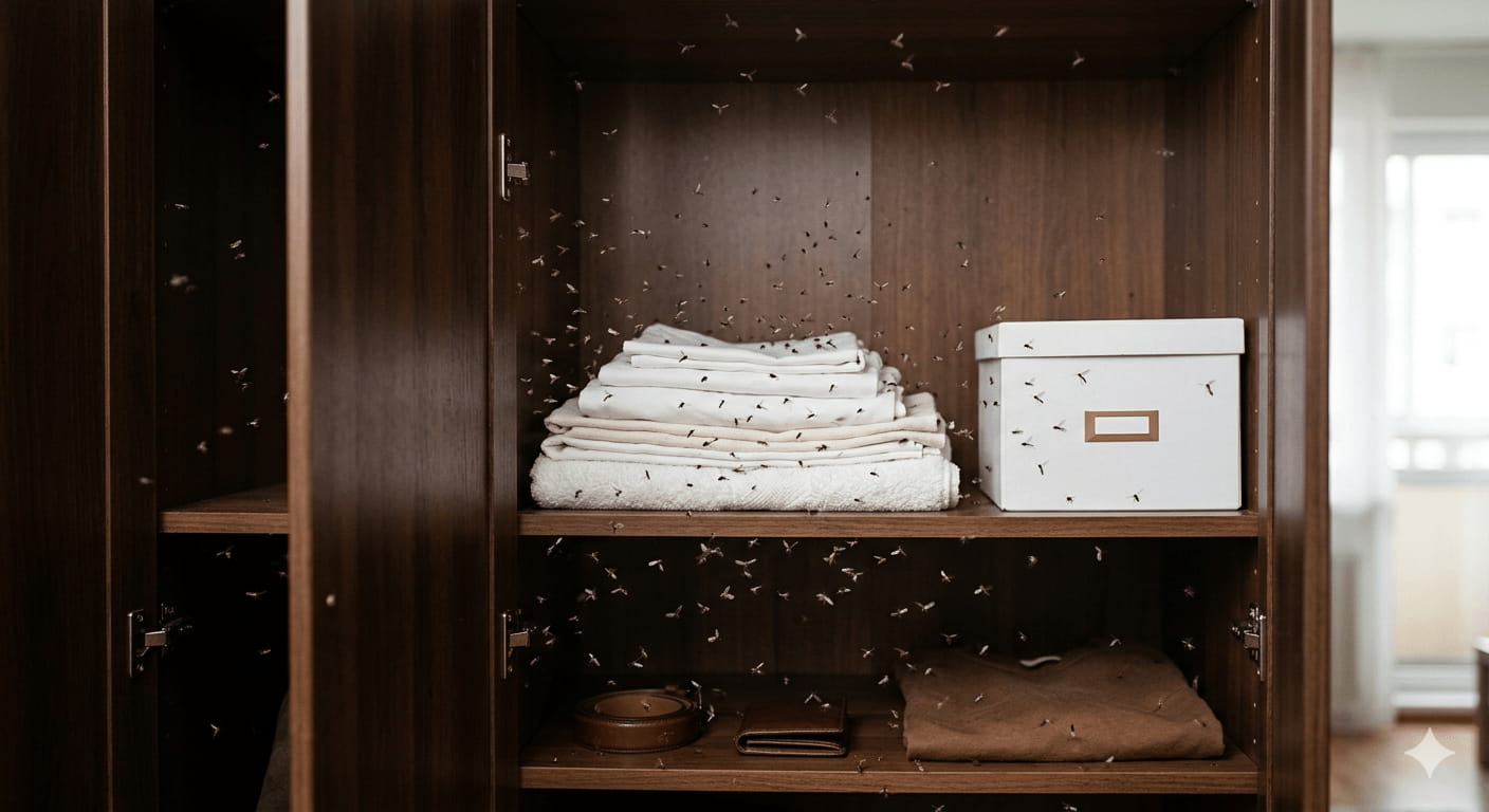 Backyard patio area at dusk