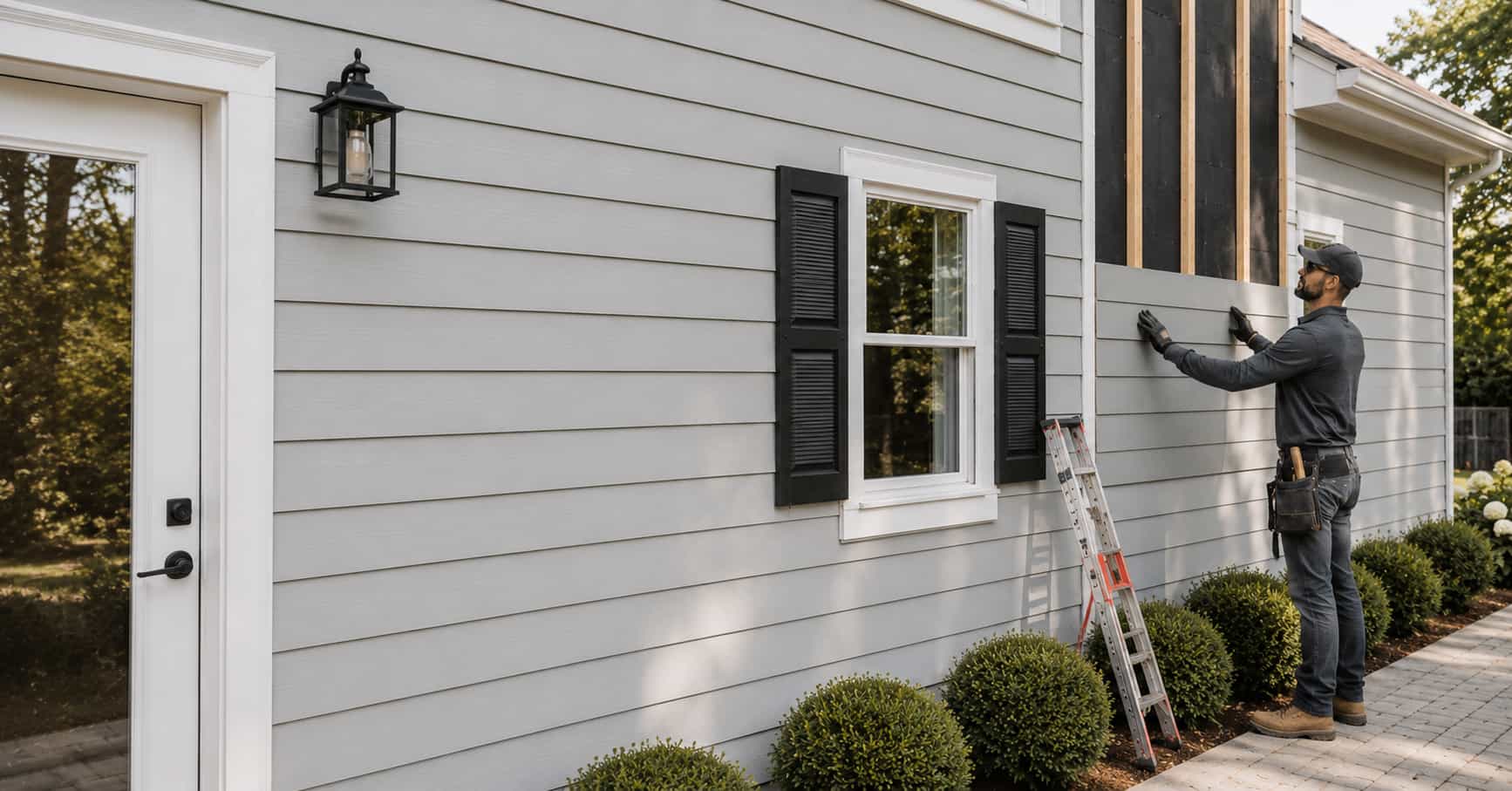 Modern exterior siding detail on a residential home