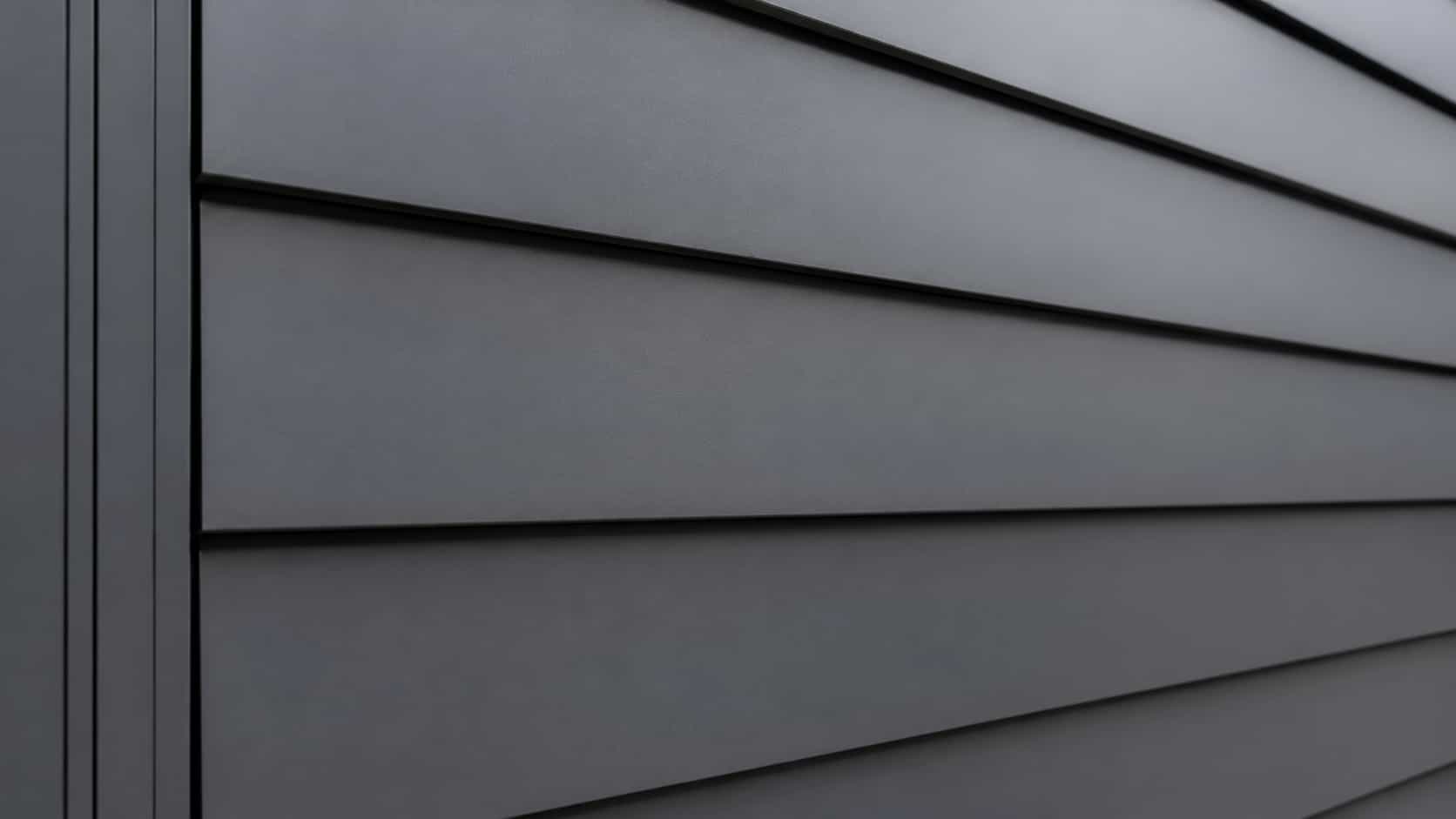 Clean metal siding lines on modern exterior