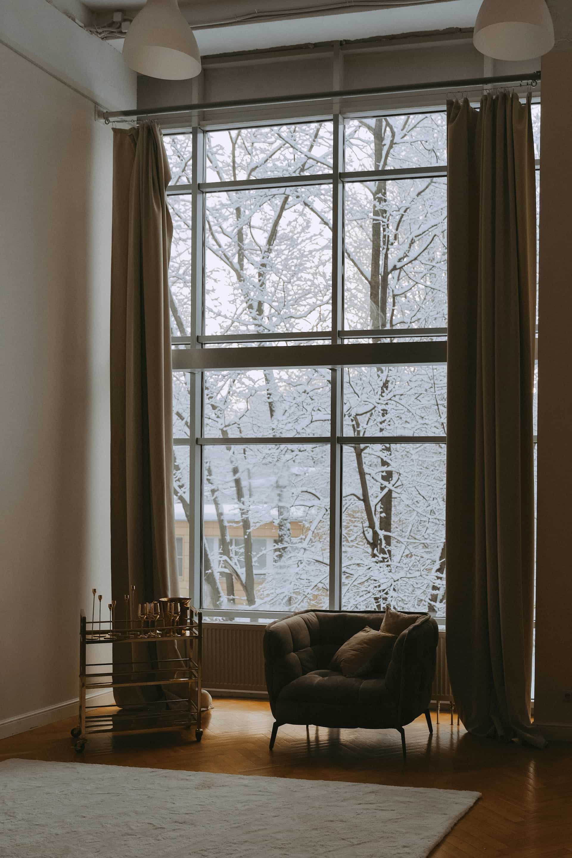 Energy efficient windows in a modern home