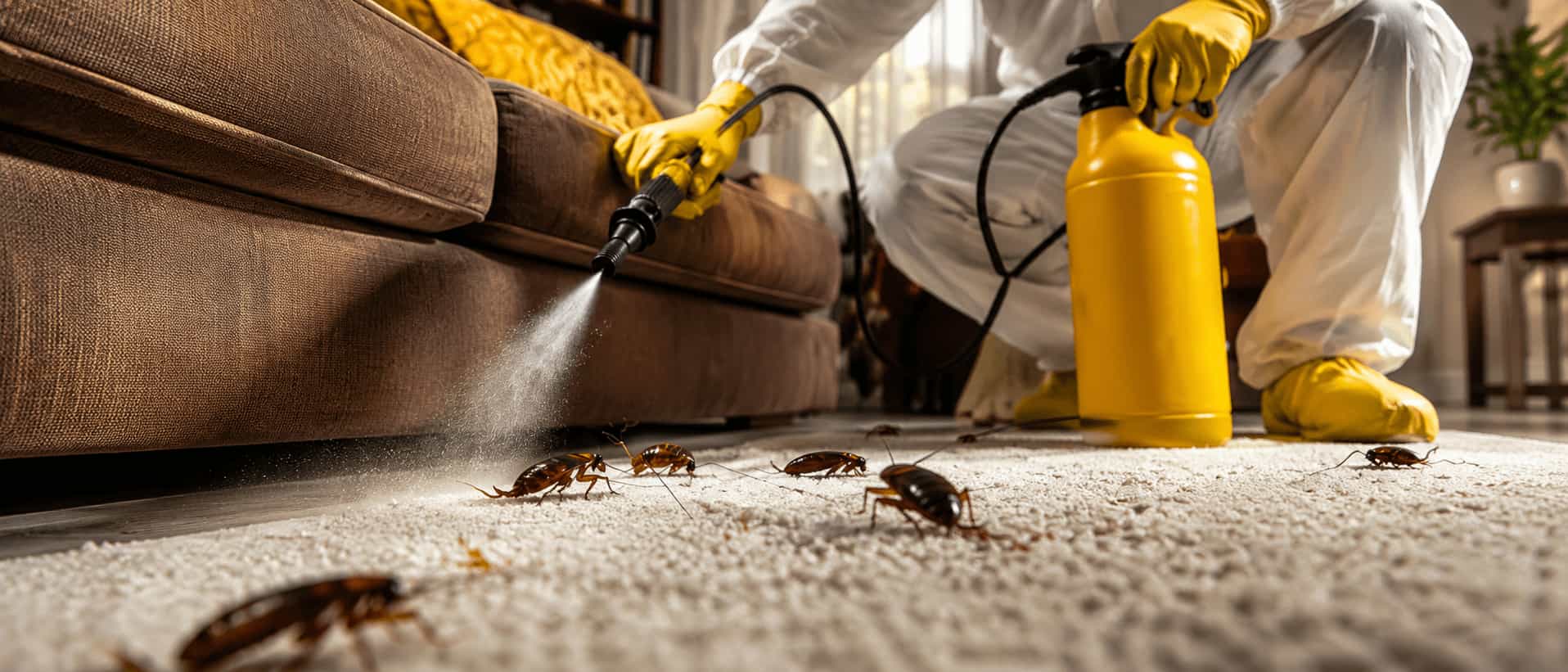 Homeowner reviewing pest control provider options on a tablet