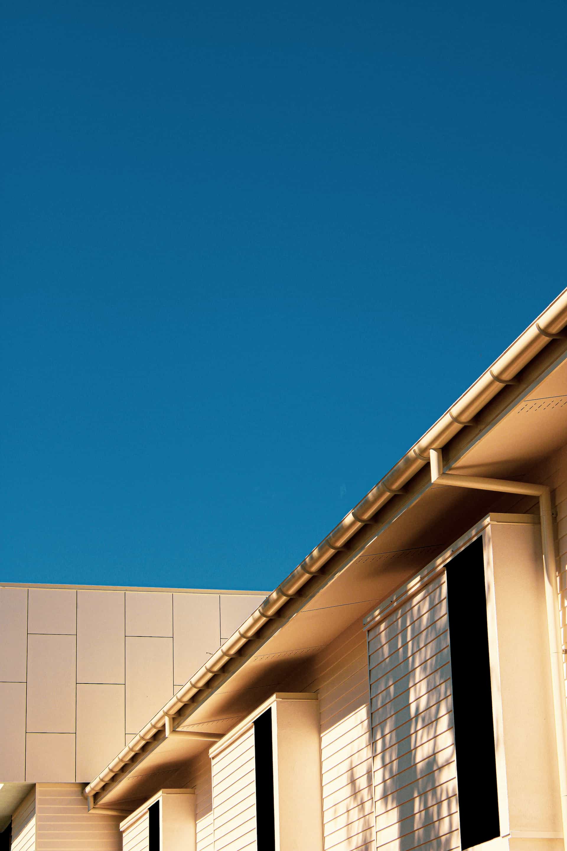 Exterior home gutter installation detail